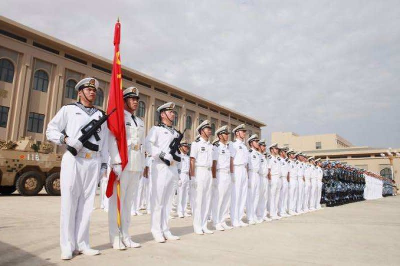 中國駐吉布地基地1日進行正式駐軍儀式。(取自網路)