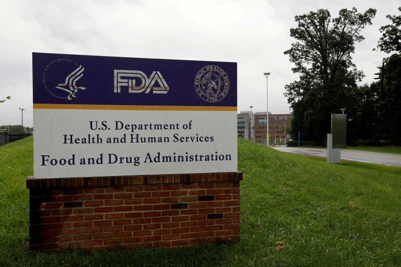 FILE PHOTO: Signage is seen outside of U.S. FDA headquarters in White Oak, Maryland