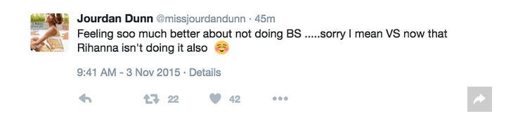 Jourdan's tweet.