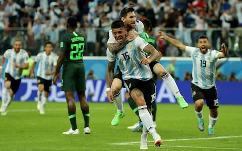 Argentina celebrate winning goal - Credit: GETTY IMAGES