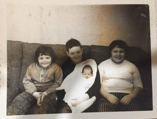 From left are Margaret, William holding MaryBeth, and Patricia McGowan. Margaret, better known as Peggy, was a longtime social worker and, in her retirement, a crossing guard for Fall River Public Schools.