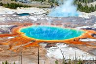 <p>Old Faithful isn’t the only thing <a href="https://www.nps.gov/yell/index.htm" rel="nofollow noopener" target="_blank" data-ylk="slk:Yellowstone;elm:context_link;itc:0;sec:content-canvas" class="link ">Yellowstone</a> has to offer. After visiting the famous geyser, be sure to check out the mountains, hot springs, waterfalls, and canyons. This 2.2-million-acre national park spreads across three states and is home to countless wildlife, including buffalo, elks, and grizzly bears.<br></p>