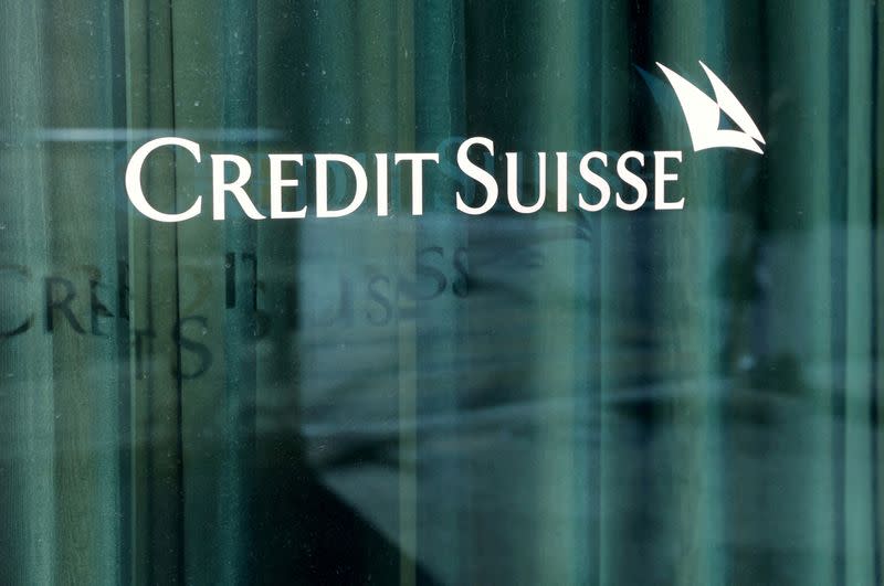 FILE PHOTO: A logo is pictured on the Credit Suisse bank in Geneva