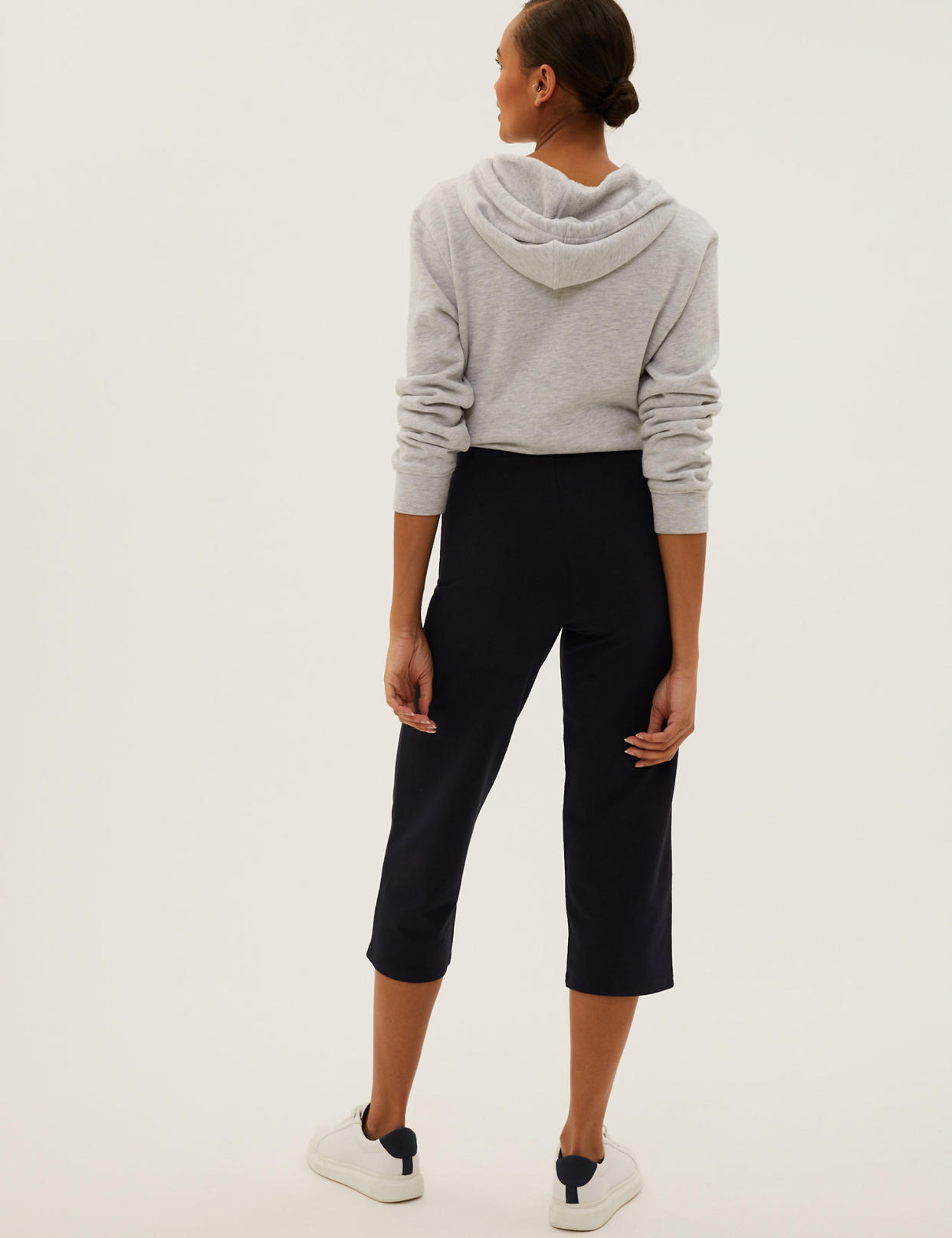 The flattering straight-leg style has a high elasticated waist for comfort. (Marks & Spencer)