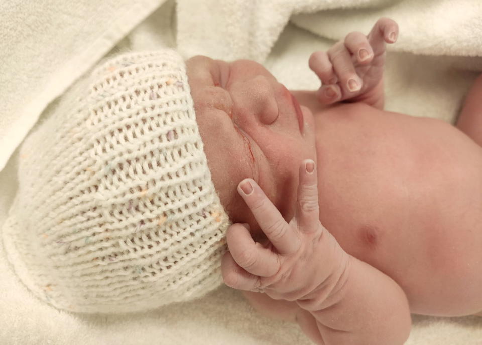 Nathaniel pictured after his birth. (TFP Fertility UK/SWNS)