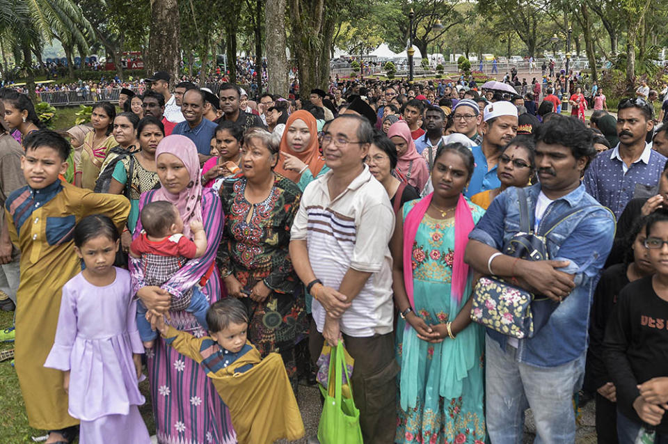 People queue for the Prime Minister’s Raya Open House at Seri Perdana in Putrajaya June 5, 2019. — Picture by Miera Zulyana