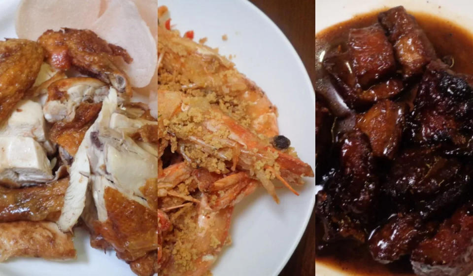 Por Kee Eating House 1996 - Crispy Roast Chicken, Crispy Butter Prawns, Champagne Pork Ribs