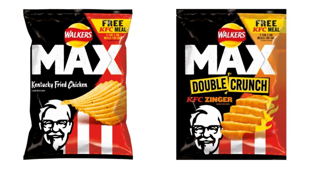 Walkers has teamed up with KFC to released two fried chicken-flavoured crisps (Walkers)