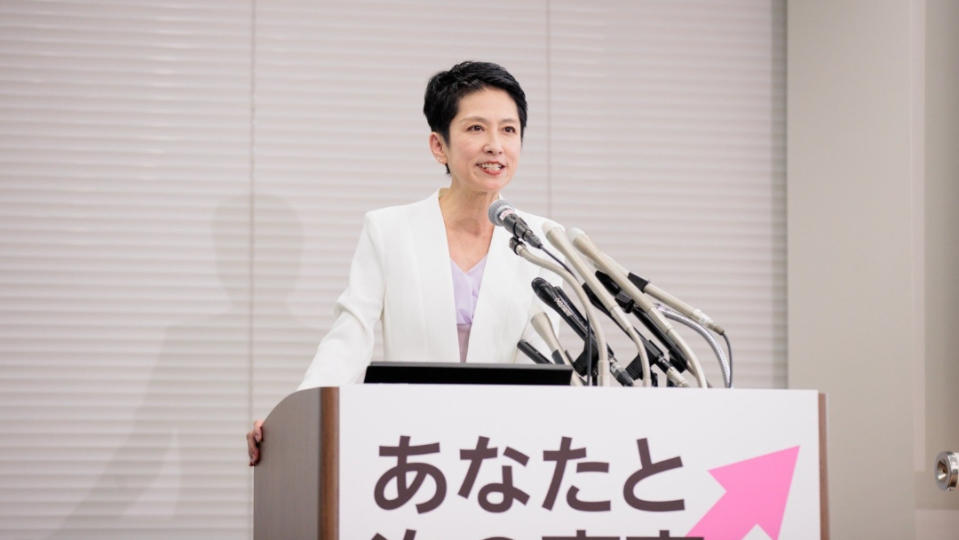 東京都知事選舉候選人台裔前參議員蓮舫。翻攝Twitter＠renho_sha