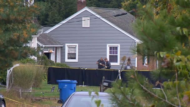 PHOTO: Law enforcement at the scene in Bristol, Conn., Oct. 13, 2022, after two officers were shot and killed while responding to a domestic call. (WTNH)