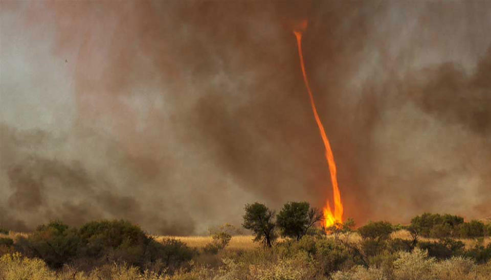 Fire tornado in Australia. Picture:SWNS