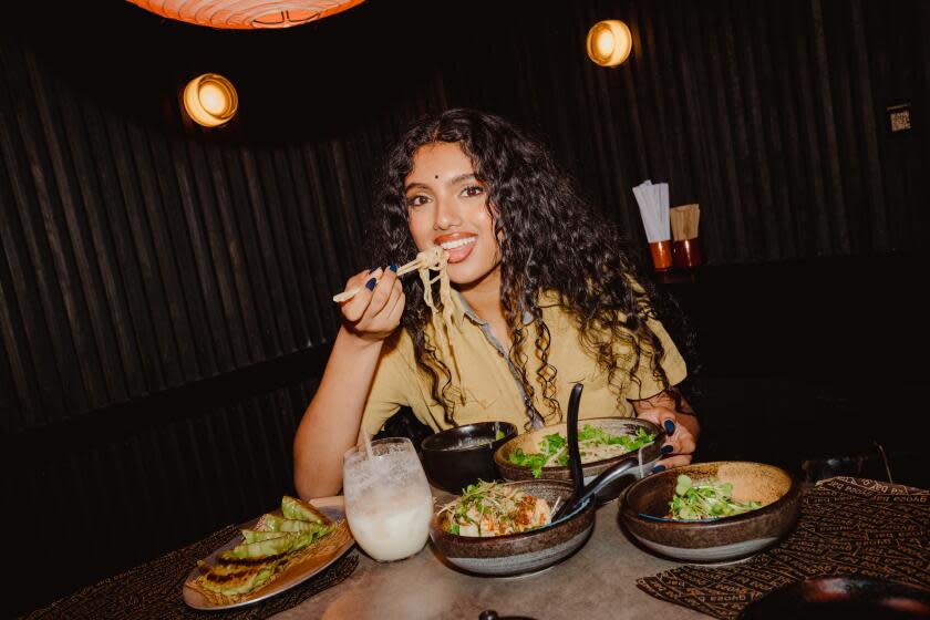 LOS ANGELES, CA - MAY 9: Avantika at the Gyoza Bar on Thursday, May 9, 2024 in Los Angeles, CA. (Jane Kim / For The Times)