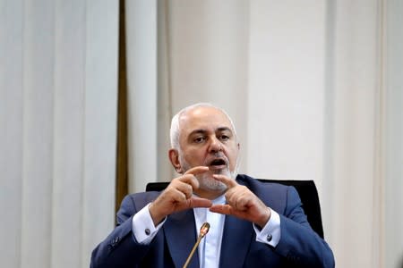 Iranian Foreign Minister Mohammad Javad Zarif speaks at "Common Security in the Islamic World" forum in Kuala Lumpur