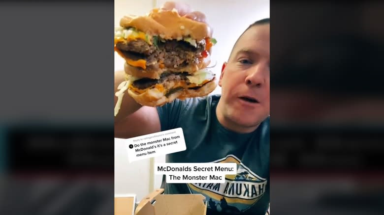 Man eats Monster Mac burger