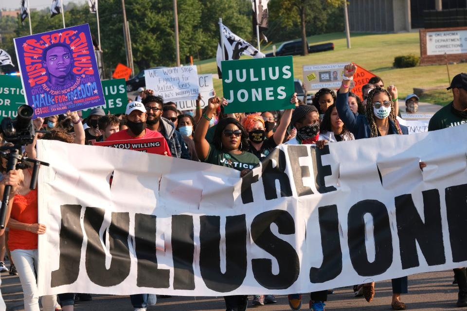 March and rally in support Julius Jones during the commutation hearing Monday, September 13, 2021.