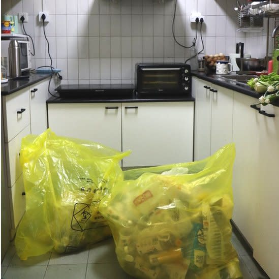 basura en la cocina