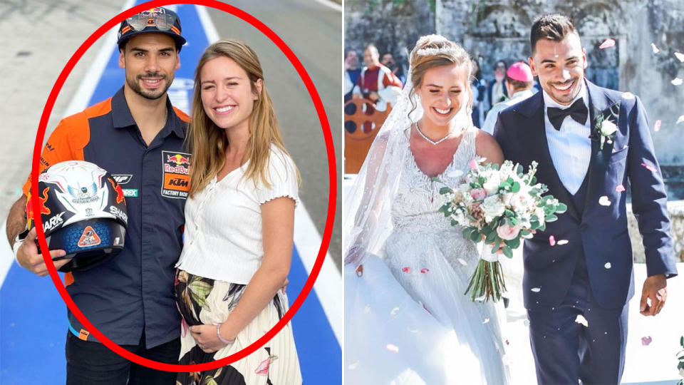 Seen here, Miguel Oliveira and stepsister Andreia Pimenta recently tied the knot.