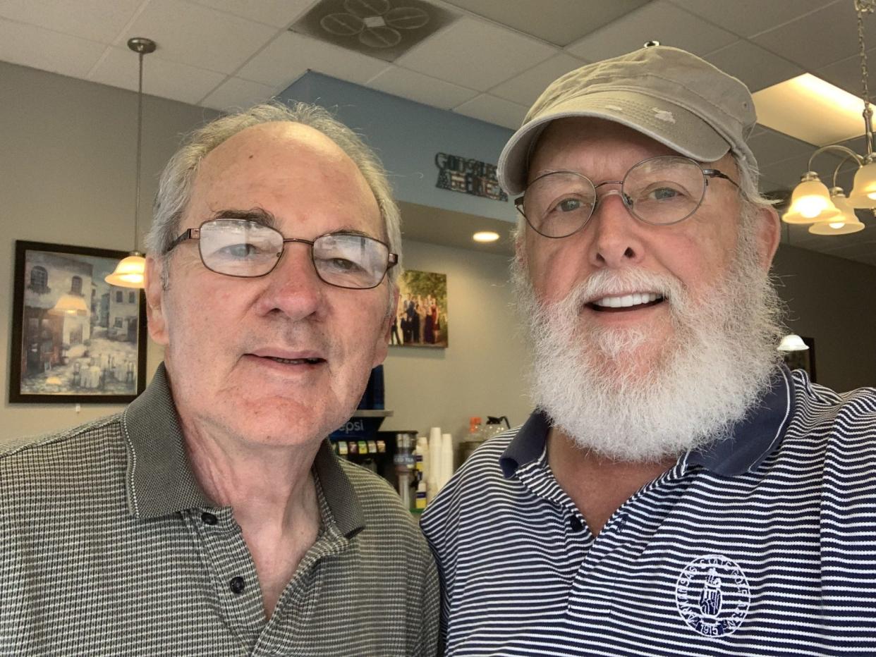 Pastor Louie Barnett (left) and Randy Pierce experienced a "Jesus Revolution" in the 1970s in Monroe like that depicted in a recent movie.