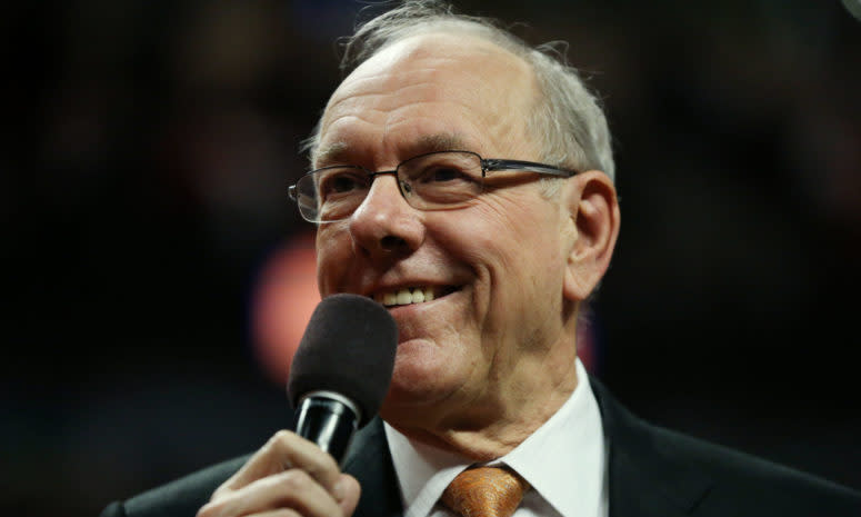 A closeup of Jim Boeheim.