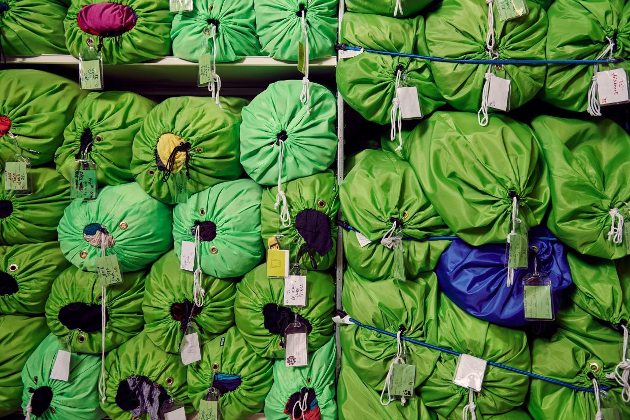 Sorted textile waste at Eileen Fisher's Tiny Factory