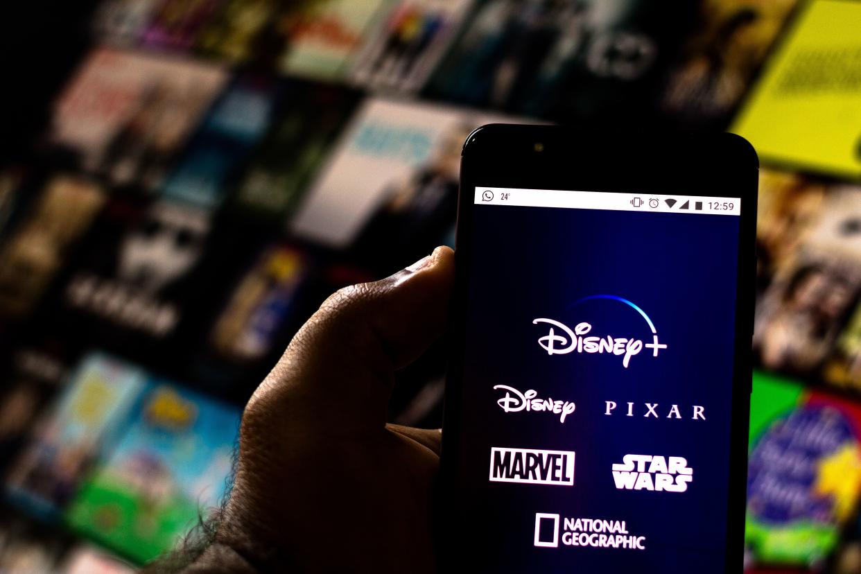 Disney+ Logo on a mobile phone