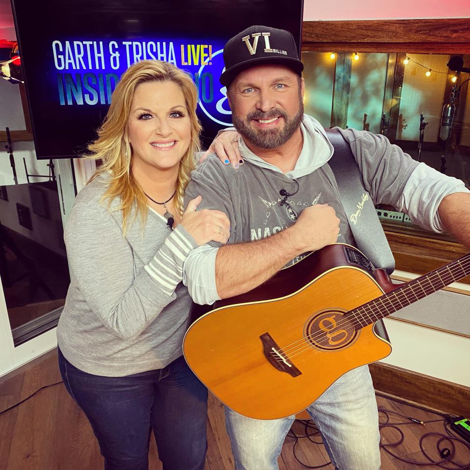 Garth Brooks and Trisha Yearwood perform "Garth & Trisha Live!" on CBS, Wednesday, April 1, 2020.