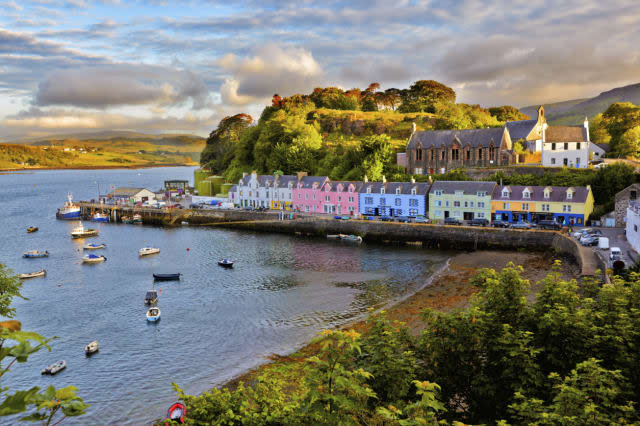 view on Portree, Isle of Skye, Scotland