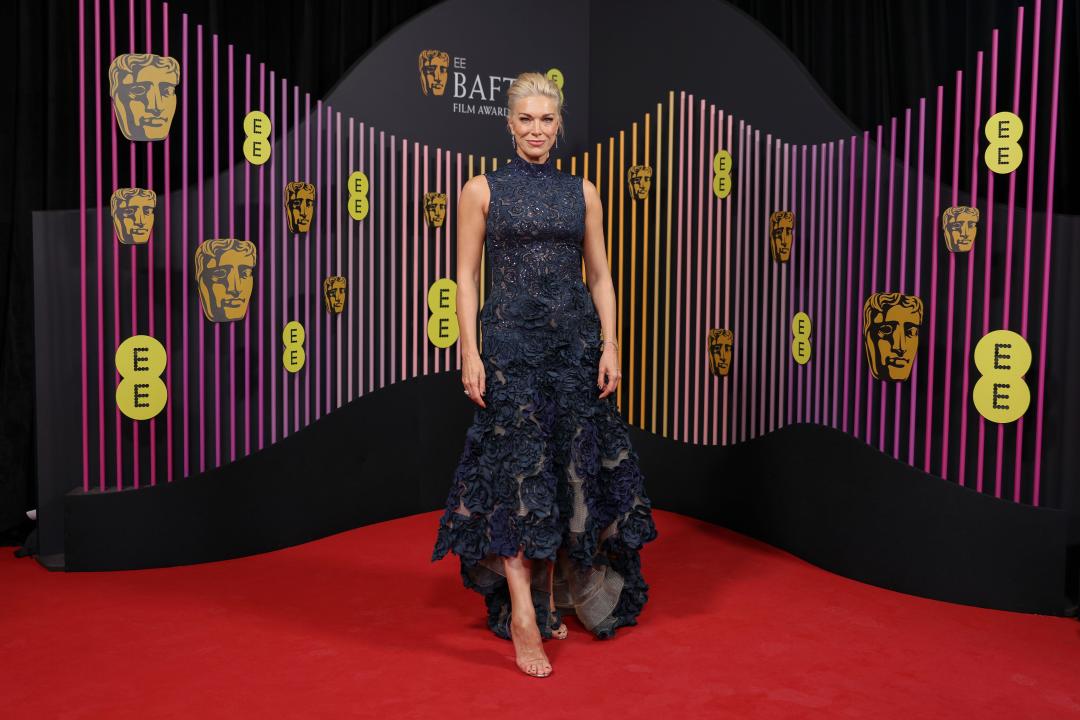 Hannah Waddingham poses for photographers upon arrival at the 77th British Academy Film Awards, BAFTA's, in London, Sunday, Feb. 18, 2024. (Photo by Vianney Le Caer/Invision/AP)