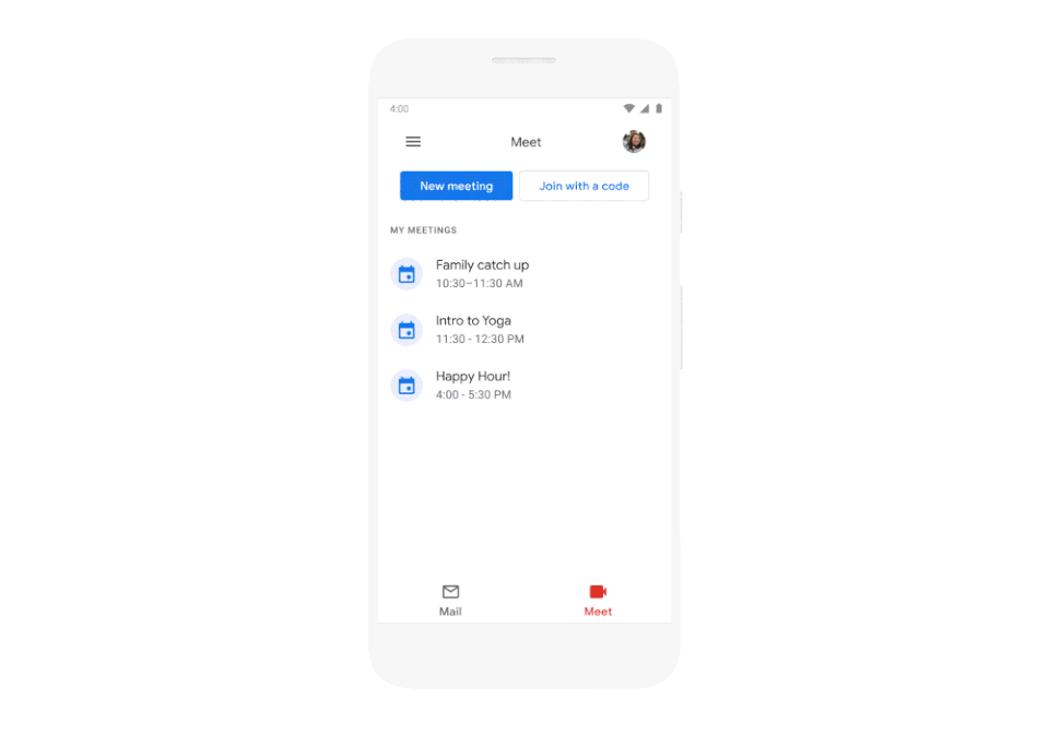 Google Meet Gmail app