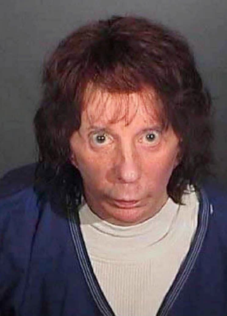 Phil Spector booking photo with hair. (Photo: Getty)