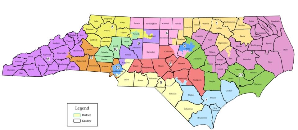 Congressional map proposed in Senate Bill 756