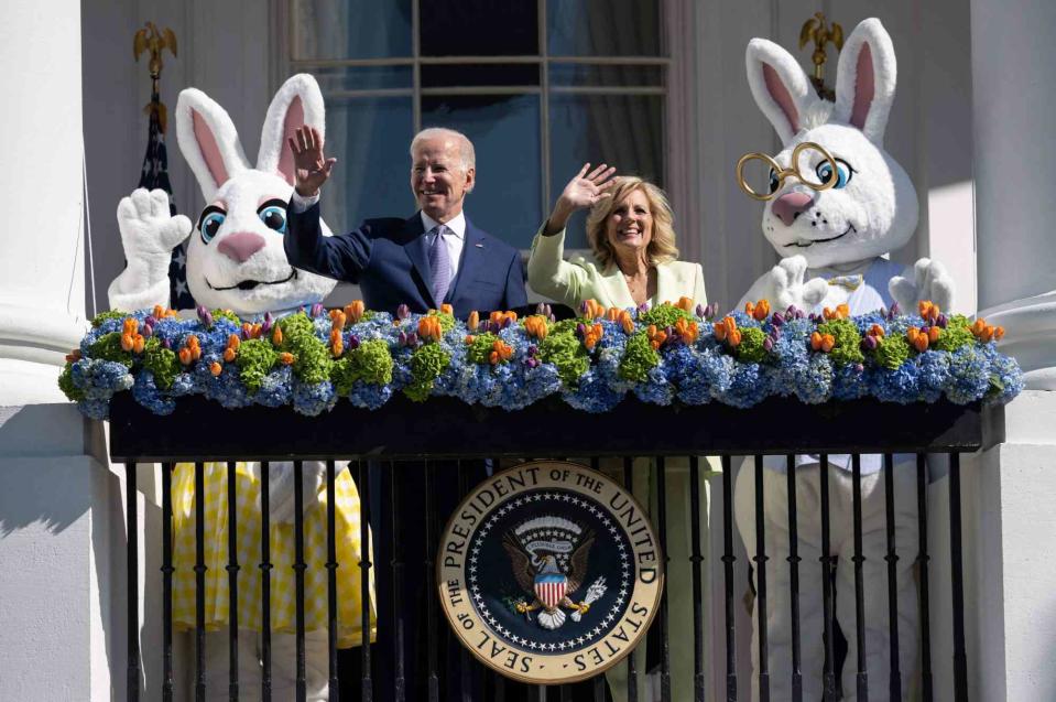 ANDREW CABALLERO-REYNOLDS/AFP via Getty Joe Biden and Jill Biden at the 2023 White House Easter Egg Roll