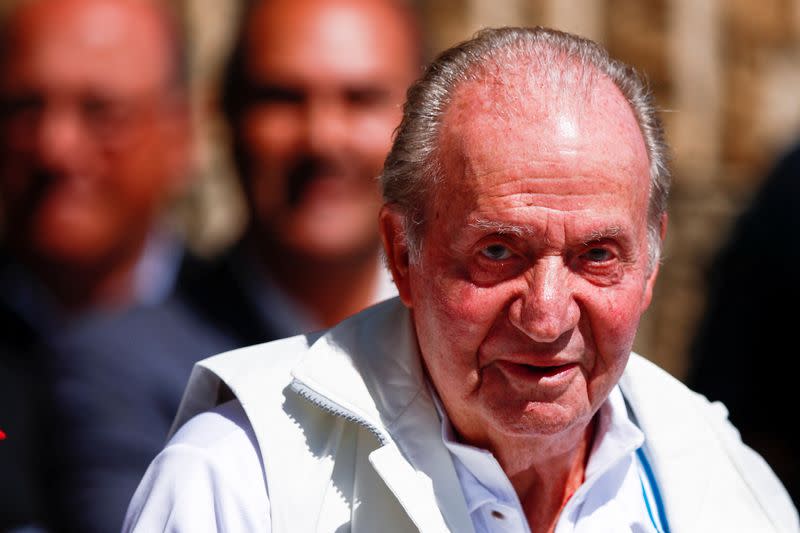 Former Spanish King Juan Carlos attends a sailing regatta at the Sailing Club in Sanxenxo