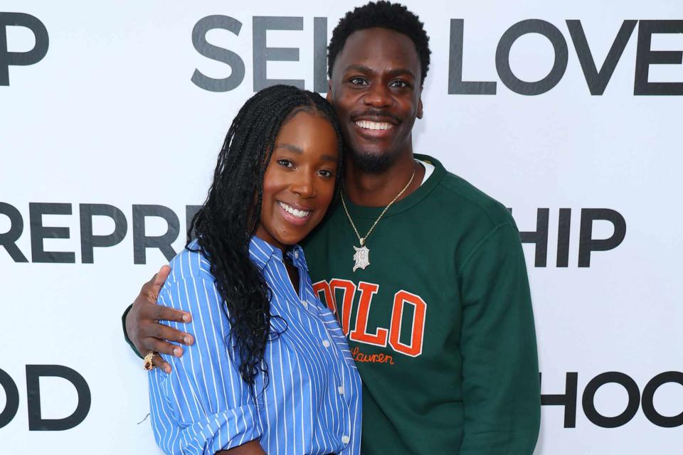 <p>Leon Bennett/Getty Images</p> Ashley Blaine Featherson (Left) and Darroll Jenkins (Right)