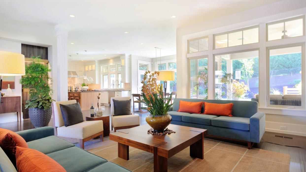 Living room in luxury home.