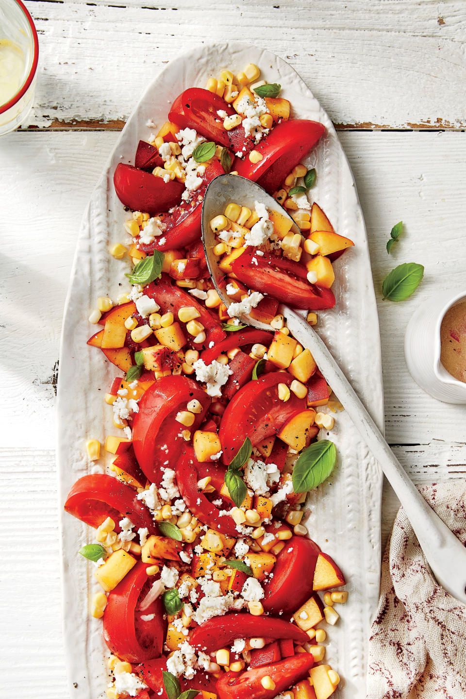 Tomato, Peach, and Corn Salad