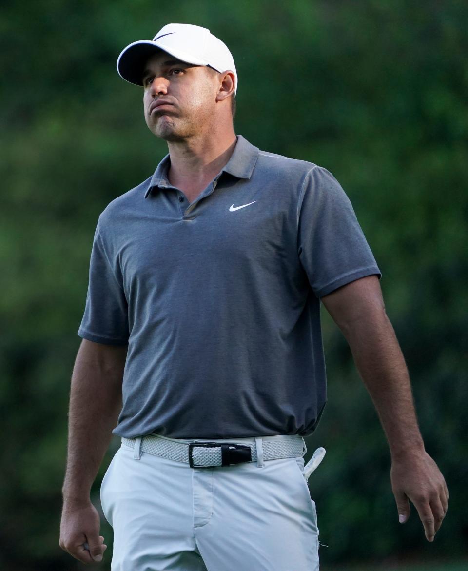 Brooks Koepka wore the look of Sunday disappointment at the Masters.