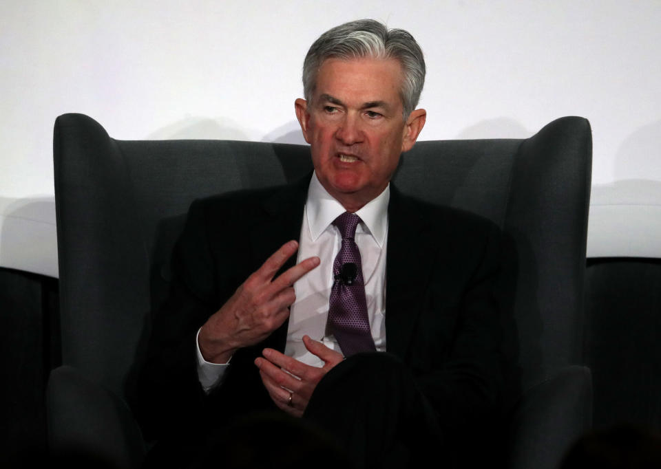 STANFORD, CALIFORNIA - MARCH 08: Federal Reserve Chairman Jerome Powell speaks during the 2019 Stanford Institute for Economic Policy Research (SIEPR) Economic Summit at Stanford University on March 08, 2019 in Stanford, California. Fed Chairman Jerome Powell delivered the keynote address at the annual SIEPR summit about monetary policy. (Photo by Justin Sullivan/Getty Images)