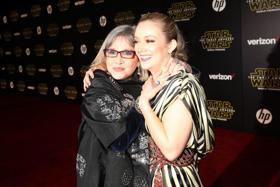 Billie Lourd and Carrie Fisher