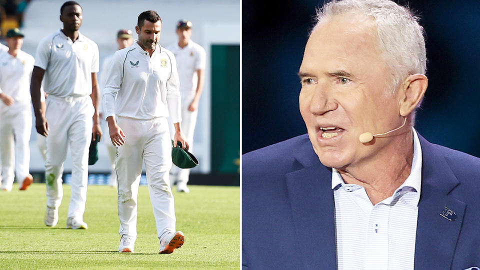 Allan Border, pictured here alongside South Africa captain Dean Elgar.