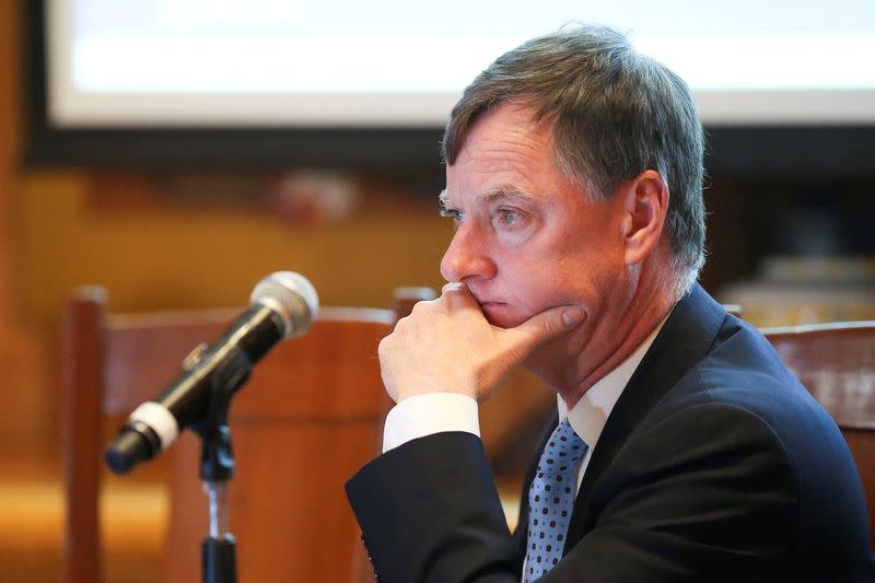 FILE PHOTO: Chicago Federal Reserve Bank President Charles Evans looks on during the Global Interdependence Center Members Delegation Event in Mexico City