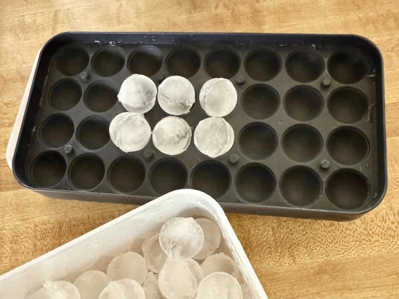 W & P Ice Ball Box in use making ice cubes