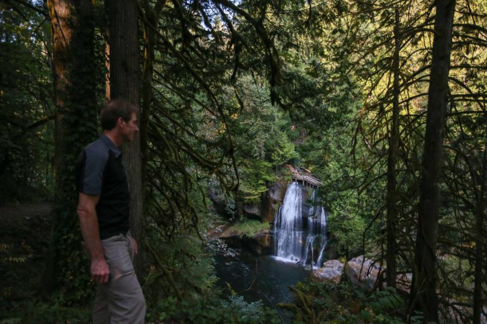 Tim O’Brien, president of the Enumclaw Plateau Community Association, posing near the Green River on Monday, Sept. 12. Members of the Enumclaw Plateau Community Association learned about the King County Southeast site proposal about two months ago. Many are opposed to redeveloping this site for various reasons, including environmental impacts.