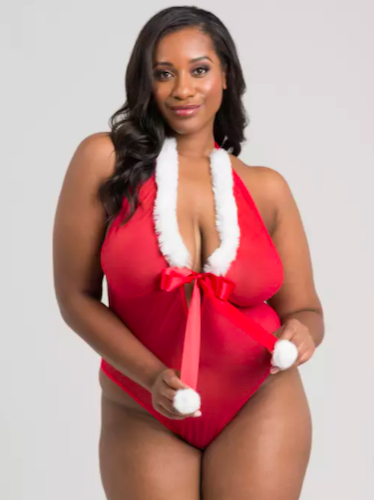 Plus Size Christmas Lingerie For Women Sexy Naughty Furry Velvet Babydoll S