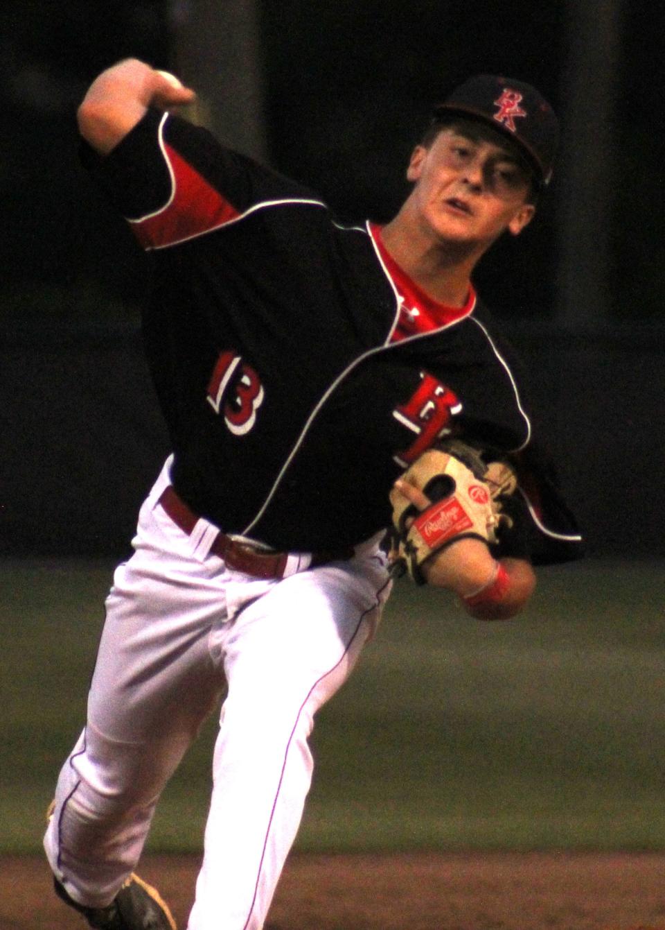 Bishop Kenny's Garrett Corbett delivers a pitch. Bishop Kenny holds the top seed in District 3-4A baseball.