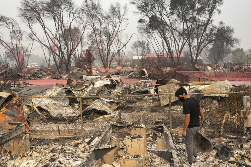 In September, the Almeda fire killed three people and burned nearly 3,000 homes in a region of Oregon already grappling with an affordable housing shortage. (Photo: Nathan Howard via Getty Images)