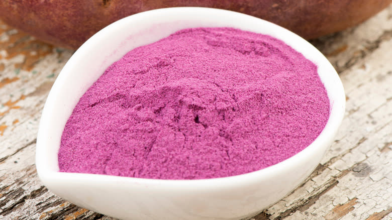 purple ube sweet potato and powder