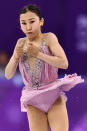 <p>Kazakhstan’s Elizabet Tursynbaeva competes in the women’s single skating free skating of the figure skating event during the Pyeongchang 2018 Winter Olympic Games at the Gangneung Ice Arena in Gangneung on February 23, 2018. / AFP PHOTO / ARIS MESSINIS </p>