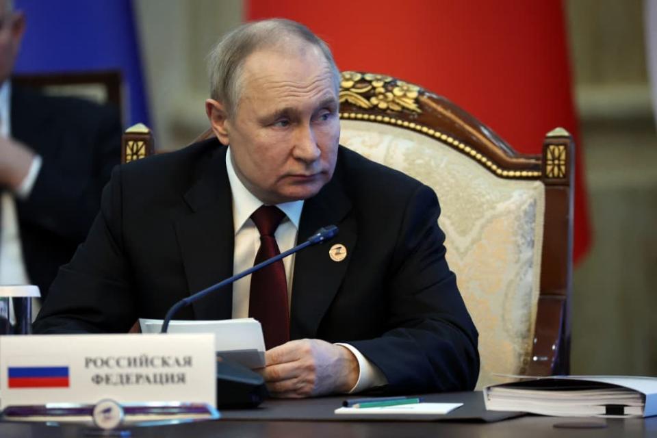 Le président russe Vladimir Poutine à Bichkek, le 9 décembre 2022. - Sergei BOBYLYOV / AFP