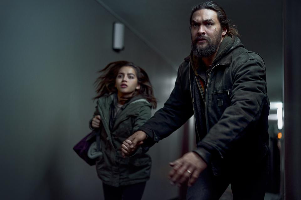 Jason Momoa plays a protective dad on the run with his daughter (Isabela Merced) in "Sweet Girl."